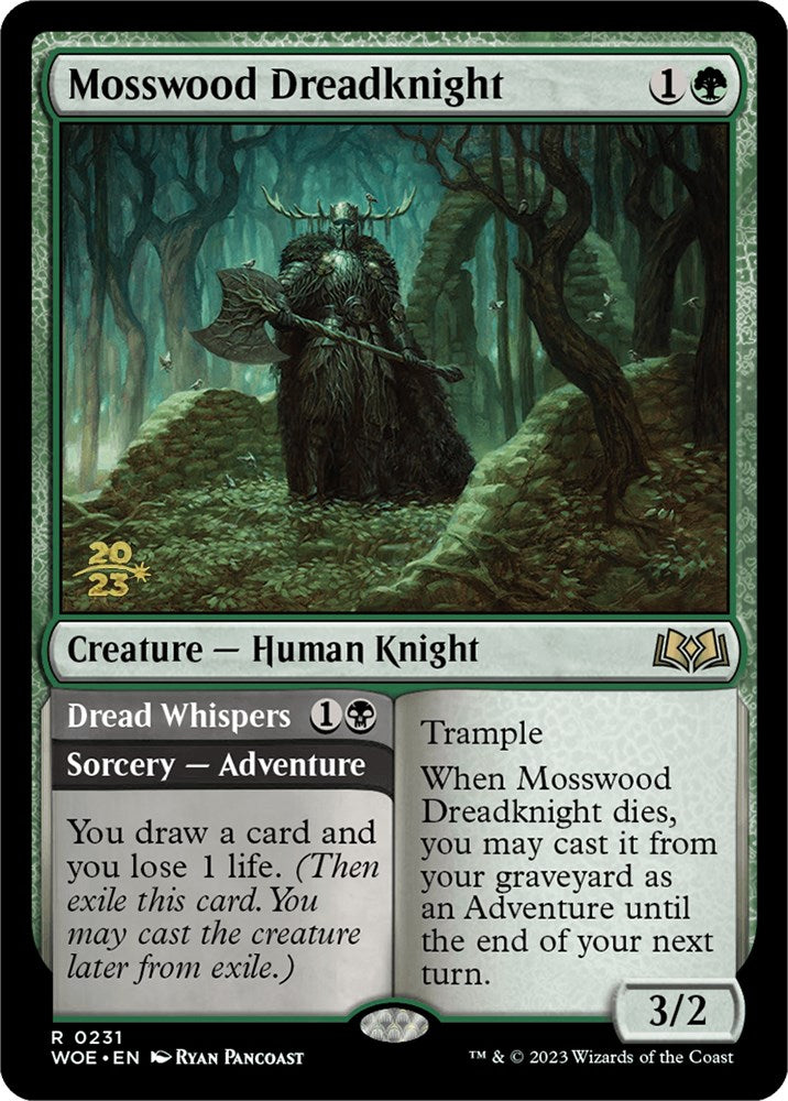Mosswood Dreadknight // Dread Whispers [Wilds of Eldraine Prerelease Promos] | The CG Realm