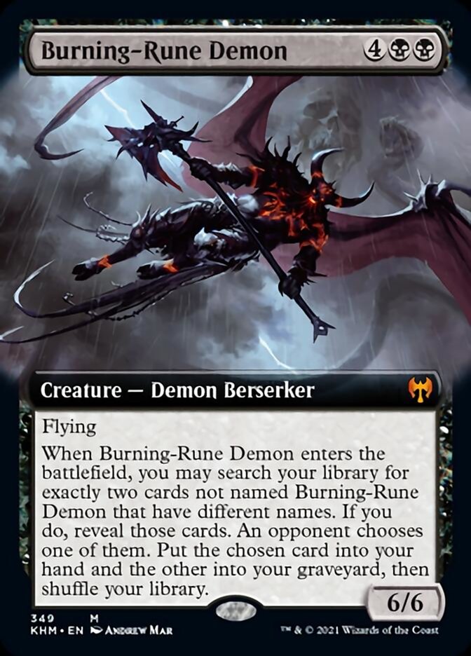 Burning-Rune Demon (Extended Art) [Kaldheim] | The CG Realm