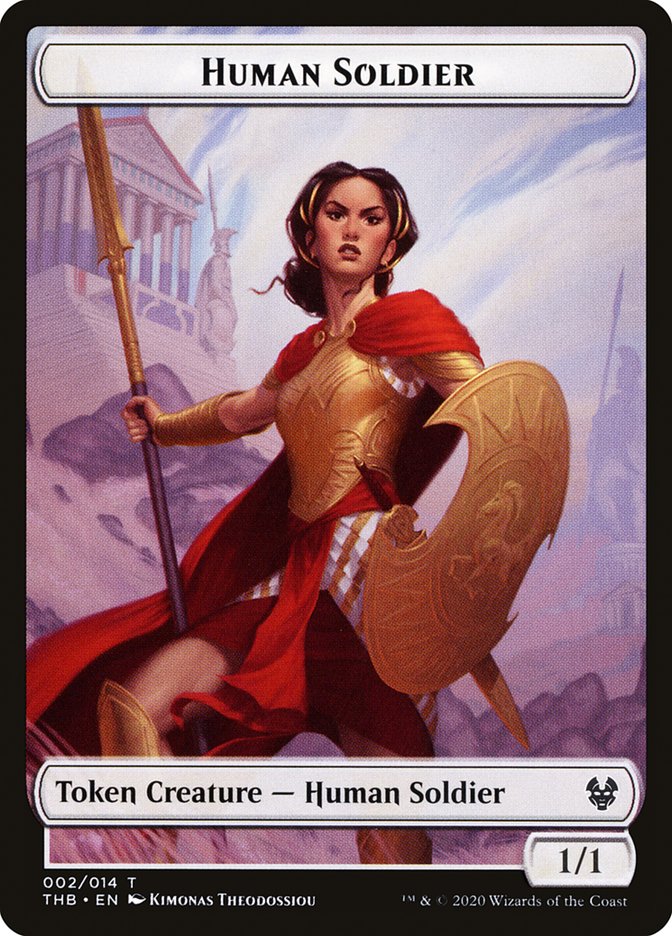 Goat // Human Soldier Double-Sided Token (THB-1 // 2) - Theros Beyond Death Tokens Foil