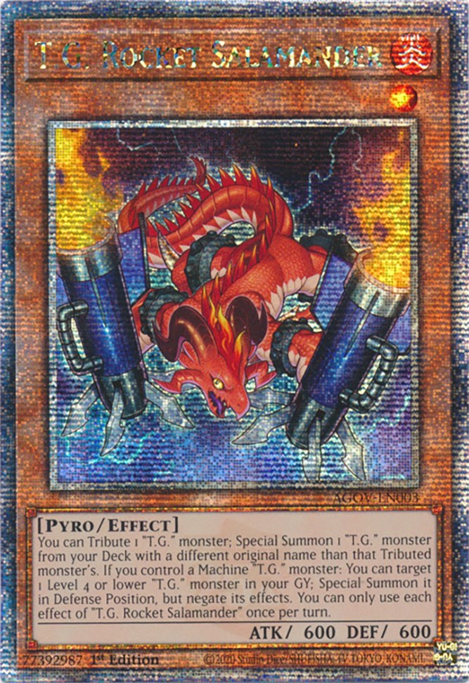 T.G. Rocket Salamander (Quarter Century Secret Rare) [AGOV-EN003] Quarter Century Secret Rare | The CG Realm