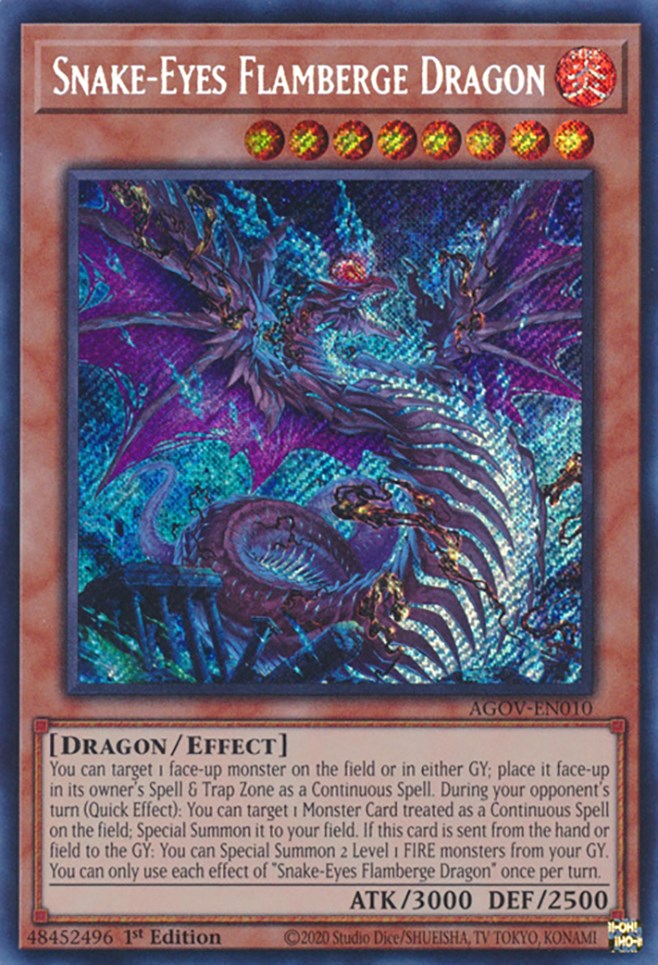 Snake-Eyes Flamberge Dragon [AGOV-EN010] Secret Rare | The CG Realm