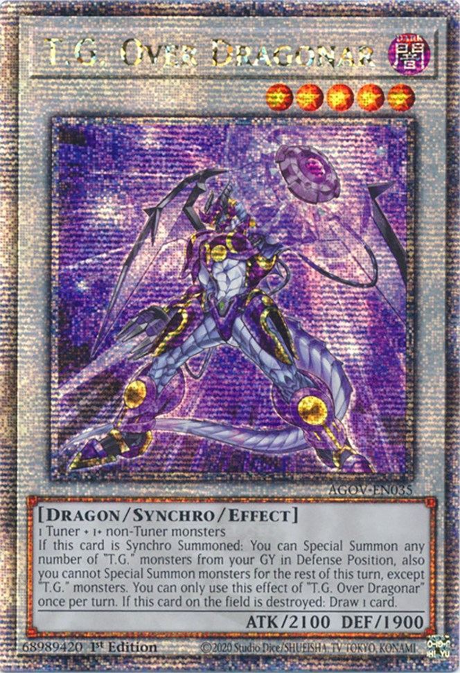 T.G. Over Dragonar (Quarter Century Secret Rare) [AGOV-EN035] Quarter Century Secret Rare | The CG Realm