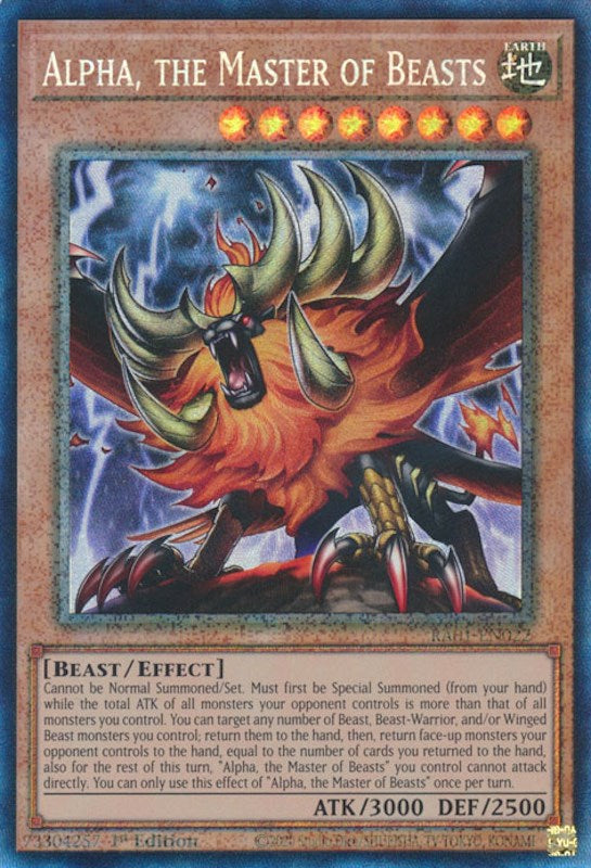 Alpha, the Master of Beasts [RA01-EN022] Prismatic Collector's Rare | The CG Realm