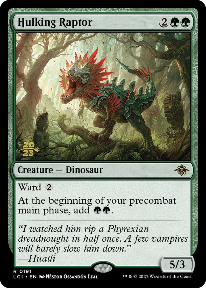 Hulking Raptor [The Lost Caverns of Ixalan Prerelease Cards] | The CG Realm