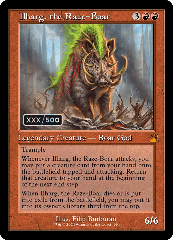 Ilharg, the Raze-Boar (Retro) (Serialized) [Ravnica Remastered] | The CG Realm