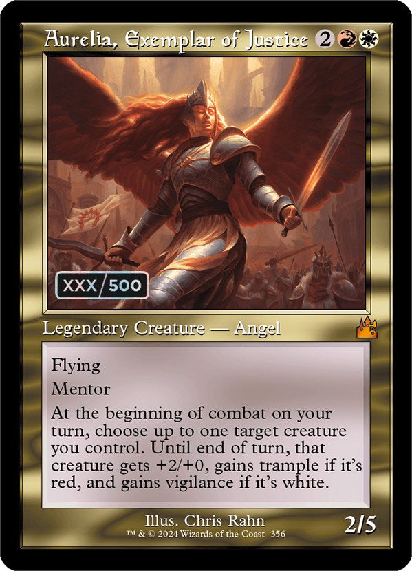 Aurelia, Exemplar of Justice (Retro) (Serialized) [Ravnica Remastered] | The CG Realm