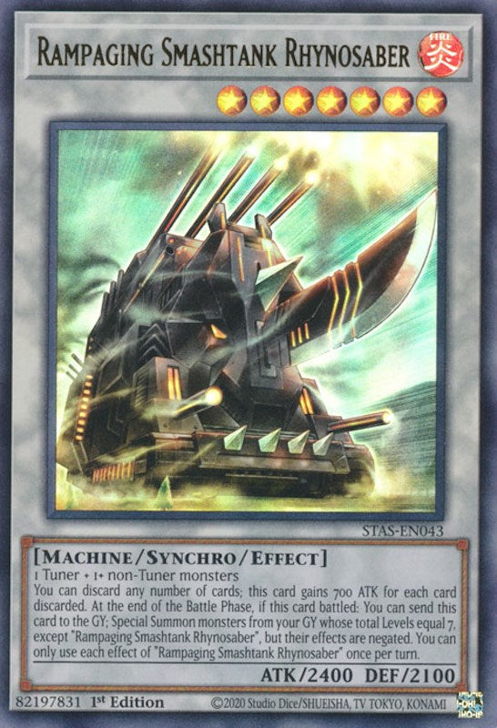 Rampaging Smashtank Rhynosaber [STAS-EN043] Ultra Rare | The CG Realm