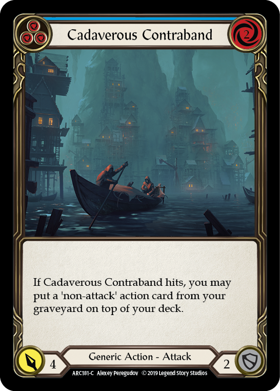 Cadaverous Contraband (Blue) [ARC181-C] (Arcane Rising)  1st Edition Rainbow Foil | The CG Realm