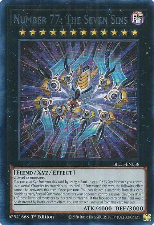Number 77: The Seven Sins (Silver) [BLC1-EN038] Ultra Rare | The CG Realm