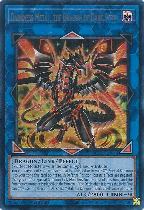 Darkness Metal, the Dragon of Dark Steel (Silver) [BLC1-EN044] Ultra Rare | The CG Realm