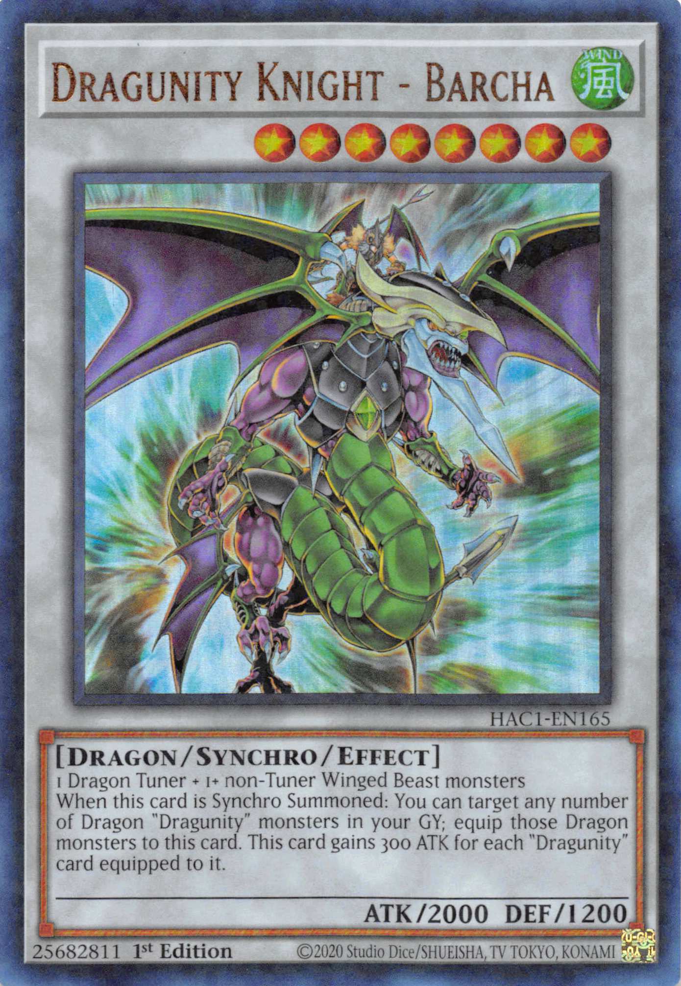 Dragunity Knight - Barcha (Duel Terminal) [HAC1-EN165] Parallel Rare | The CG Realm