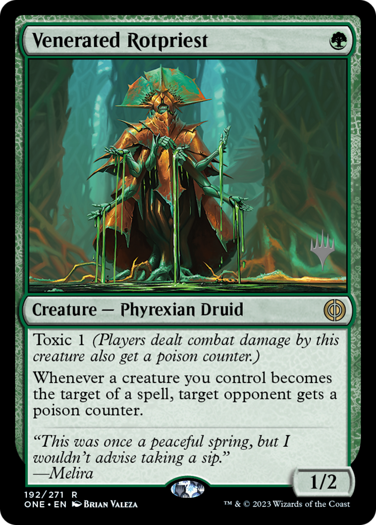 Venerated Rotpriest (Promo Pack) [Phyrexia: All Will Be One Promos] | The CG Realm