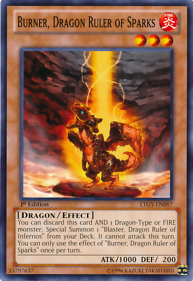 Burner, Dragon Ruler of Sparks [LTGY-EN097] Common | The CG Realm