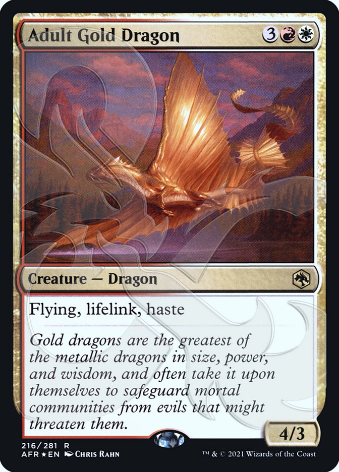 Adult Gold Dragon (Ampersand Promo) [Dungeons & Dragons: Adventures in the Forgotten Realms Promos] | The CG Realm