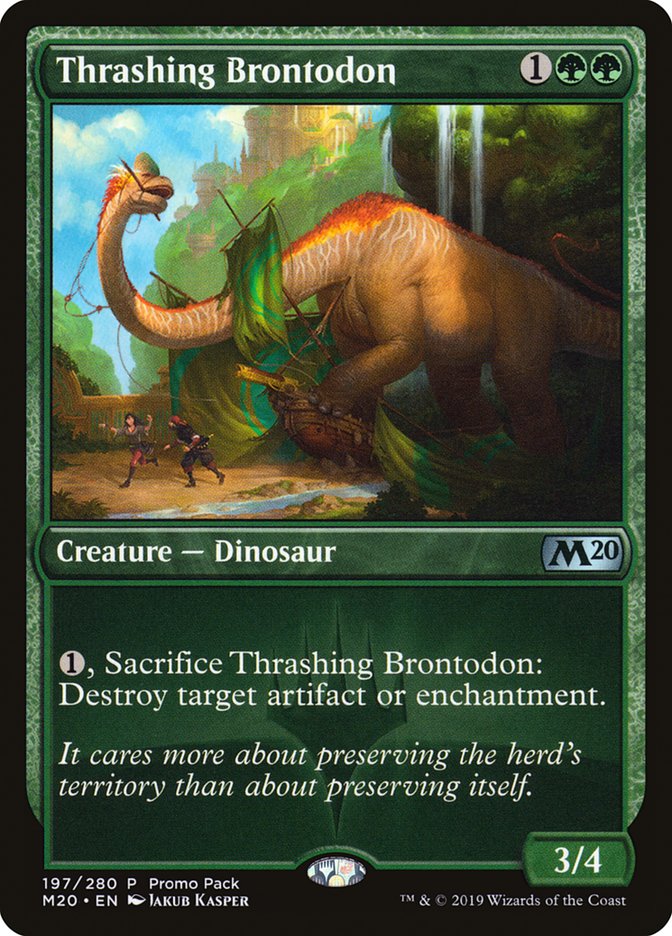 Thrashing Brontodon (Promo Pack) [Core Set 2020 Promos] | The CG Realm