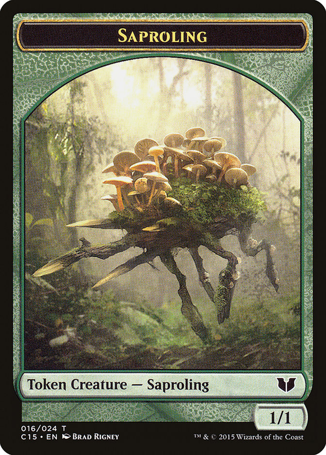 Elephant // Saproling Double-Sided Token (C15-14 // 16) - Commander 2015 Tokens