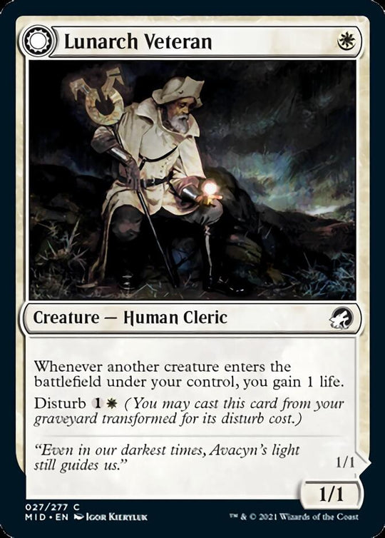 Lunarch Veteran (MID-027) - Innistrad: Midnight Hunt: (Double Faced Transform)