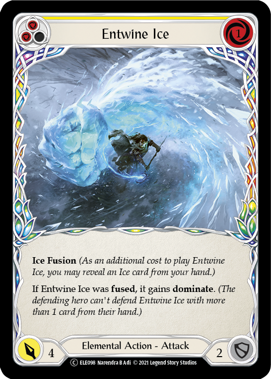 Entwine Ice (Yellow) [U-ELE098] (Tales of Aria Unlimited)  Unlimited Rainbow Foil | The CG Realm