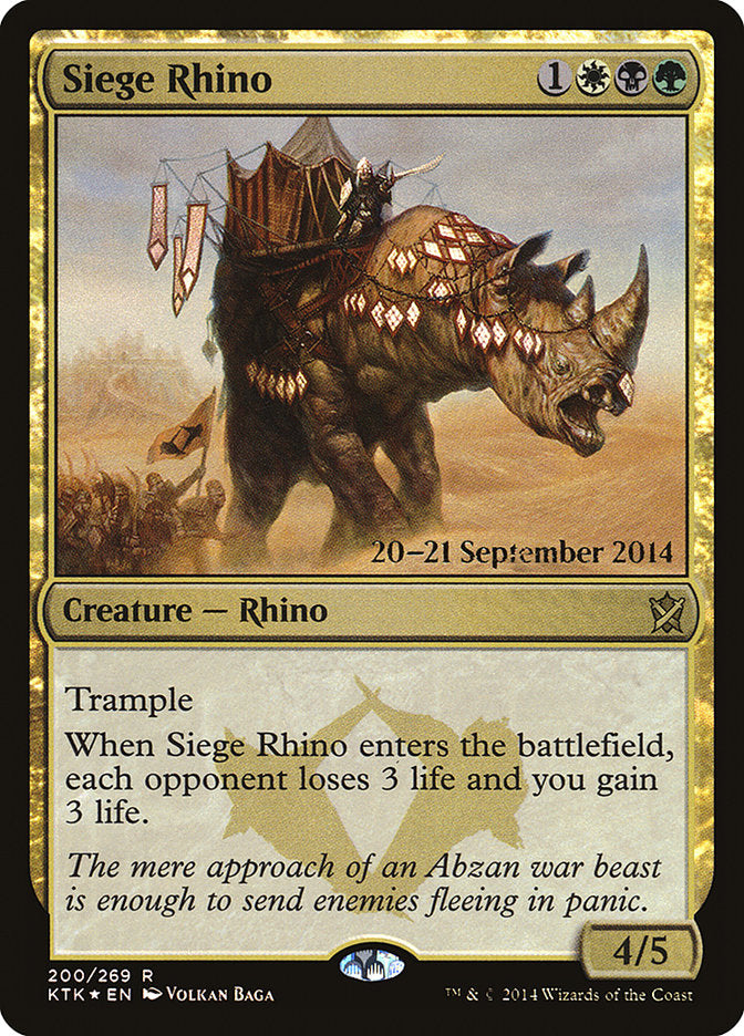 Siege Rhino [Khans of Tarkir Prerelease Promos] | The CG Realm