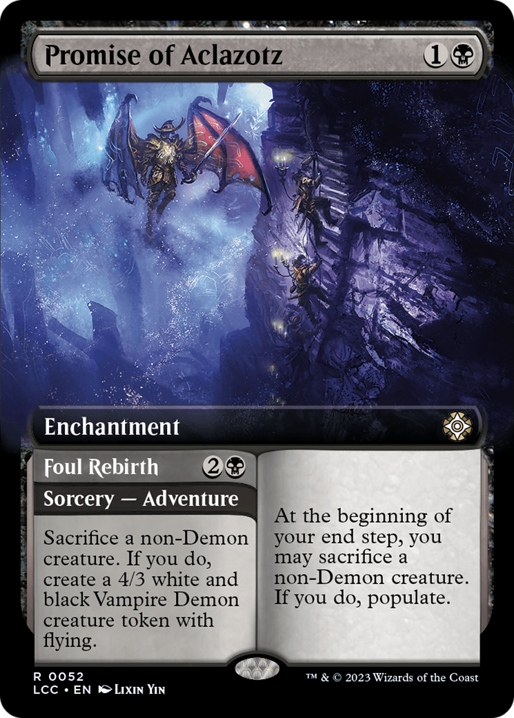 Promise of Aclazotz // Foul Rebirth (Extended Art) [The Lost Caverns of Ixalan Commander] | The CG Realm