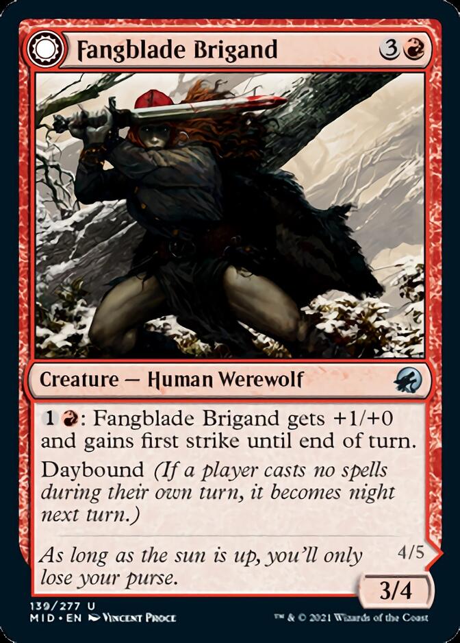 Fangblade Brigand (MID-139) - Innistrad: Midnight Hunt: (Double Faced Transform)