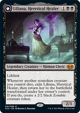 Liliana, Heretical Healer // Liliana, Defiant Necromancer [Commander Collection: Black] | The CG Realm