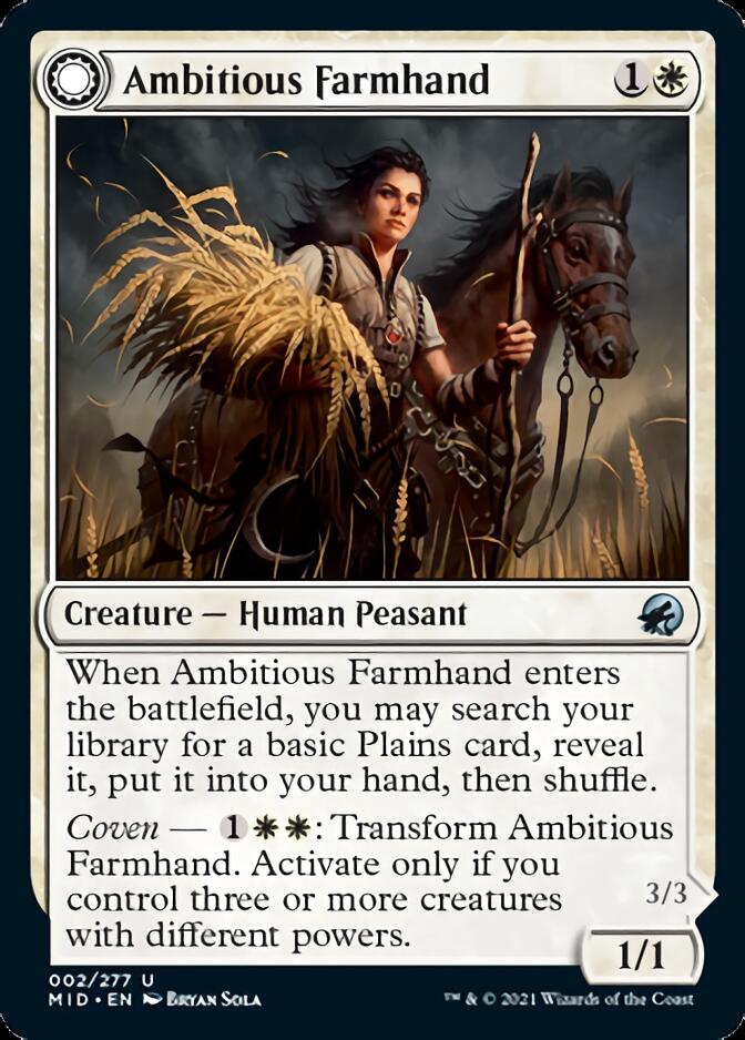 Ambitious Farmhand (MID-002) - Innistrad: Midnight Hunt: (Double Faced Transform)