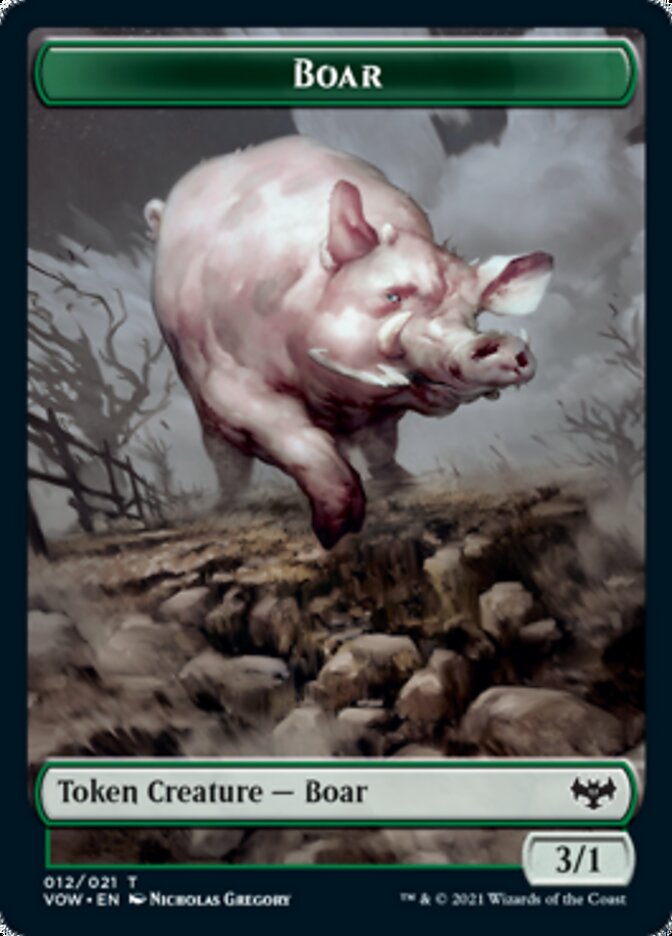 Zombie (008) // Boar Double-Sided Token [Innistrad: Crimson Vow Tokens] | The CG Realm