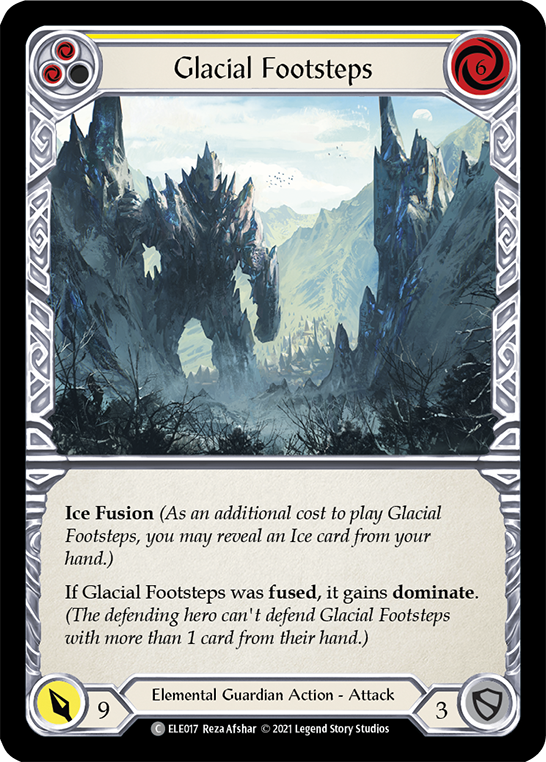 Glacial Footsteps (Yellow) [ELE017] (Tales of Aria)  1st Edition Rainbow Foil | The CG Realm