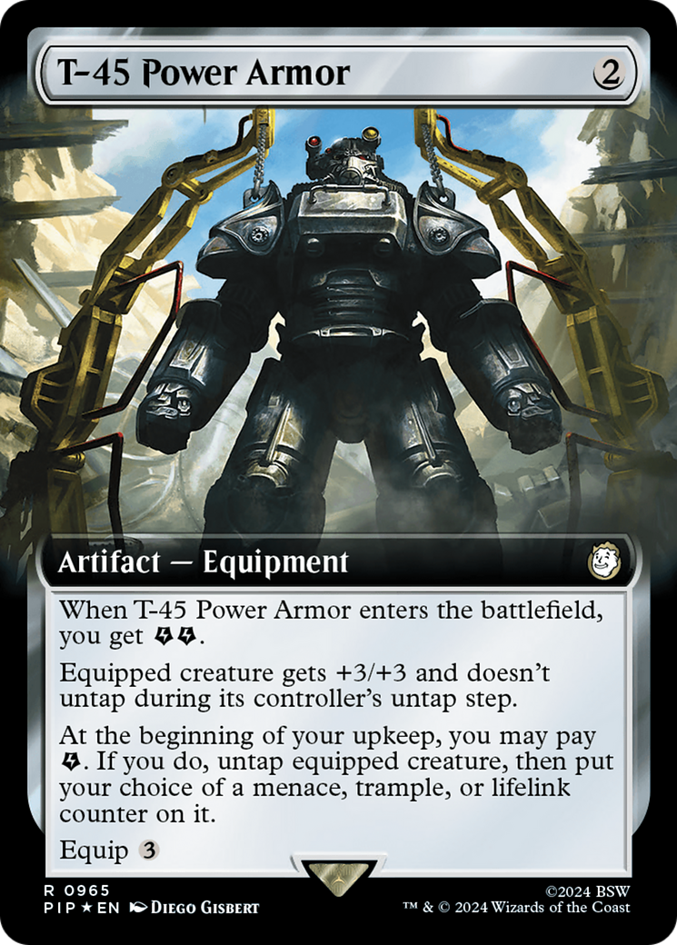 T-45 Power Armor (Extended Art) (Surge Foil) [Fallout] | The CG Realm
