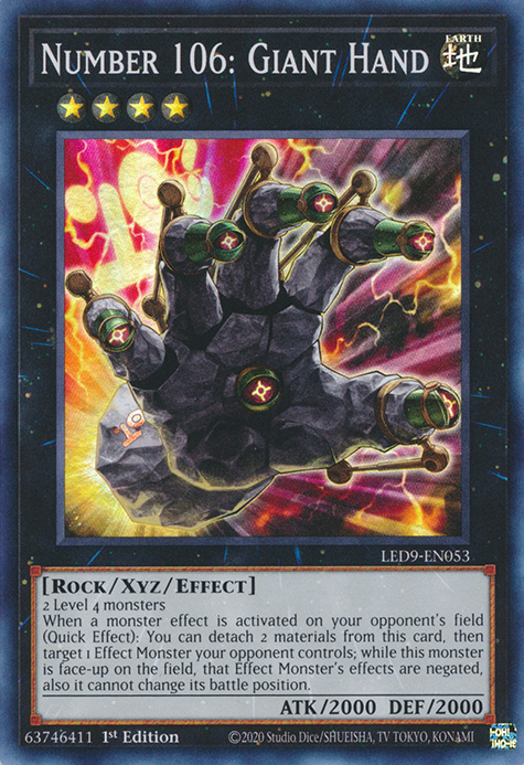 Number 106: Giant Hand [LED9-EN053] Super Rare | The CG Realm