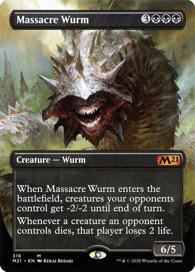 Massacre Wurm (Borderless Alternate Art) [Core Set 2021] | The CG Realm