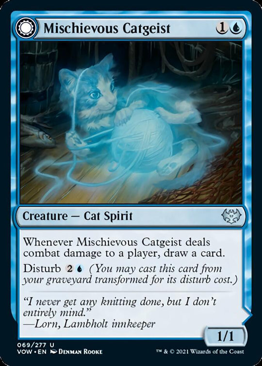 Mischievous Catgeist (VOW-069) - Innistrad: Crimson Vow: (Double Faced Transform)
