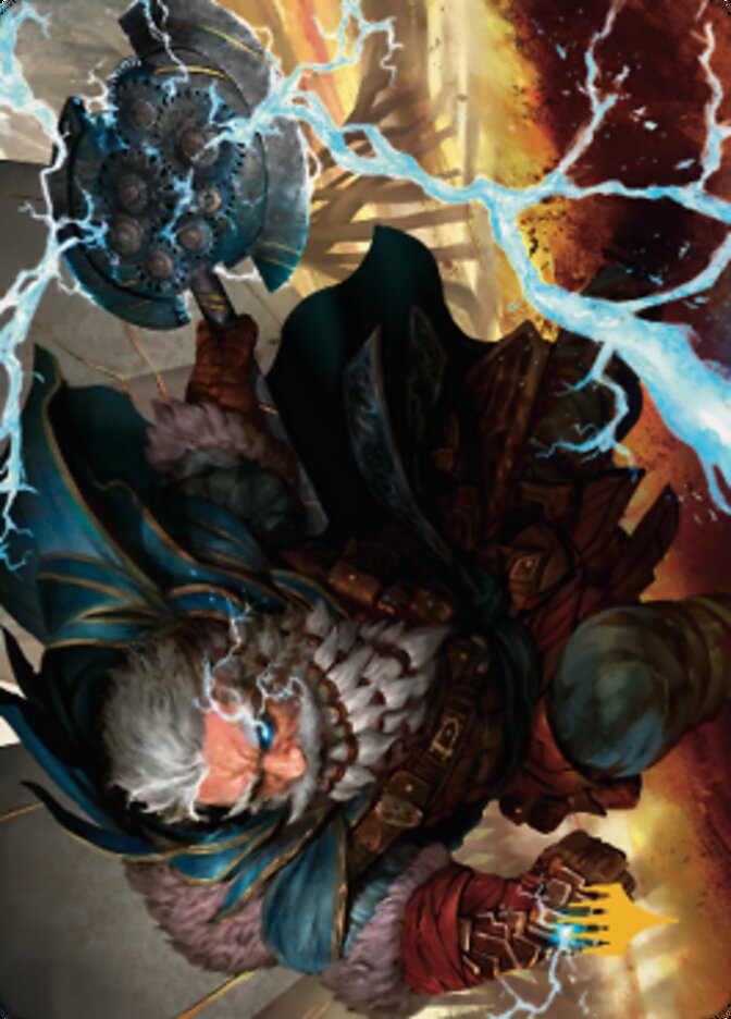 Electrostatic Infantry Art Card (Gold-Stamped Signature) [Dominaria United Art Series] | The CG Realm