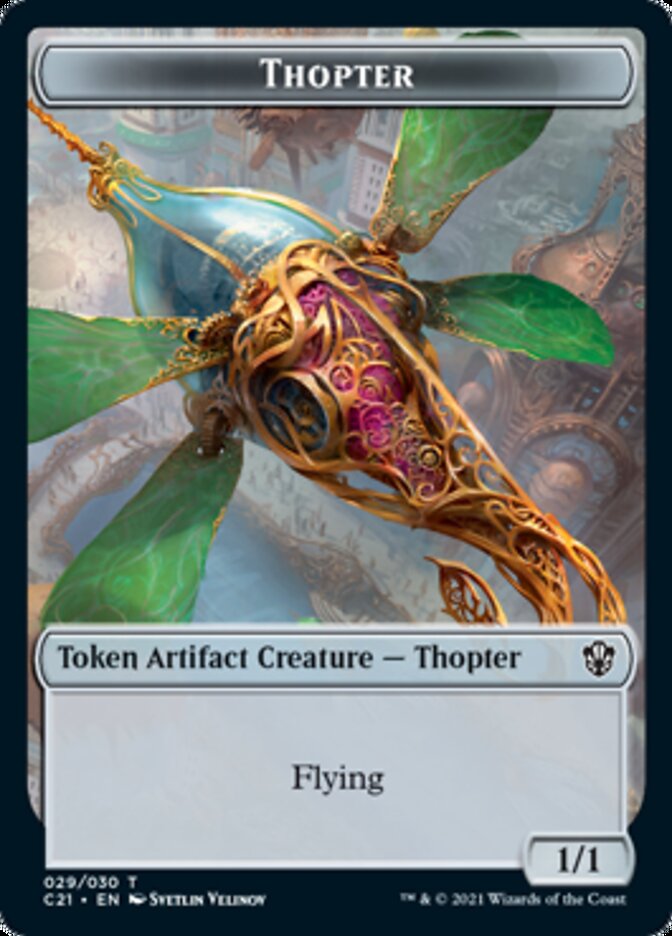 Golem (026) // Thopter Double-Sided Token [Commander 2021 Tokens] | The CG Realm