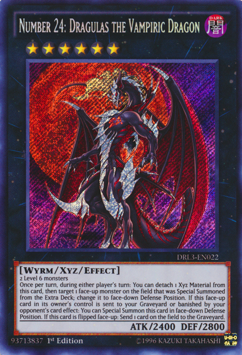 Number 24: Dragulas the Vampiric Dragon [DRL3-EN022] Secret Rare | The CG Realm