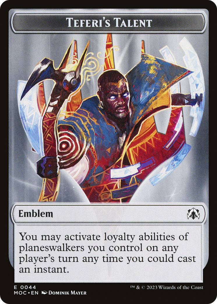 First Mate Ragavan // Teferi's Talent Emblem Double-Sided Token [March of the Machine Commander Tokens] | The CG Realm