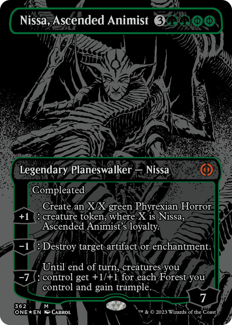 Nissa, Ascended Animist (Oil Slick Raised Foil) [Phyrexia: All Will Be One] | The CG Realm