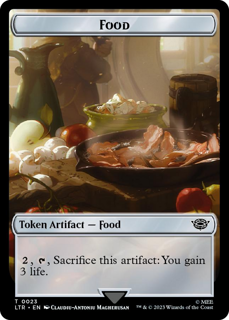 Treasure // Food (0023) Double-Sided Token (Surge Foil) (LTR-25 // 23) - The Lord of the Rings: Tales of Middle-earth Foil