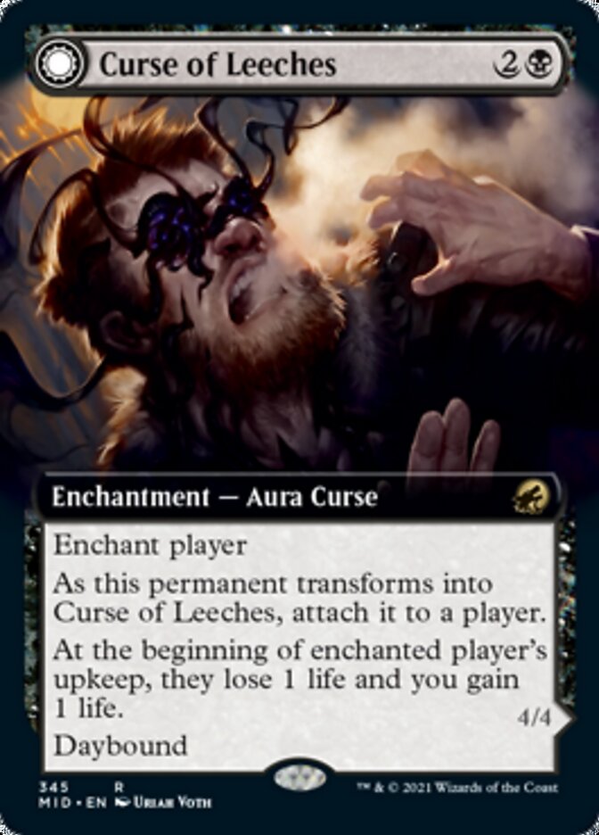 Curse of Leeches (Extended Art) (MID-345) - Innistrad: Midnight Hunt: (Extended Art, Double Faced Transform)