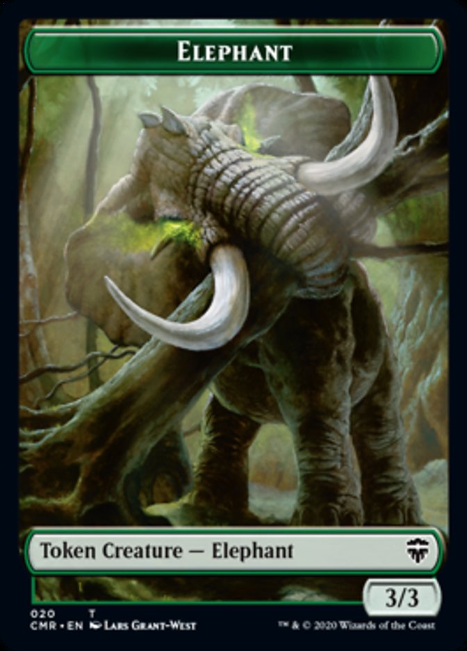 Beast (19) // Elephant Double-Sided Token [Commander Legends Tokens] | The CG Realm