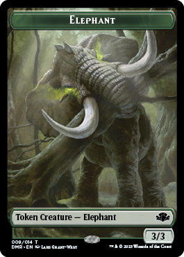 Elephant // Elemental Double-Sided Token [Dominaria Remastered Tokens] | The CG Realm