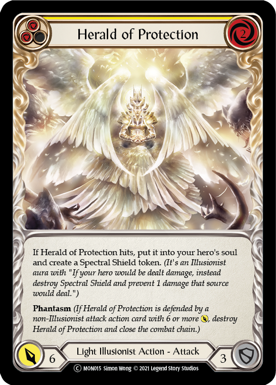 Herald of Protection (Yellow) [U-MON015-RF] (Monarch Unlimited)  Unlimited Rainbow Foil | The CG Realm