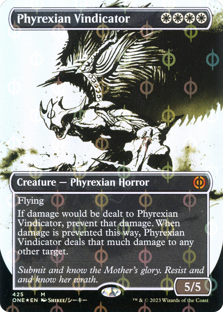 Phyrexian Vindicator (Borderless Ichor Step-and-Compleat Foil) [Phyrexia: All Will Be One] | The CG Realm