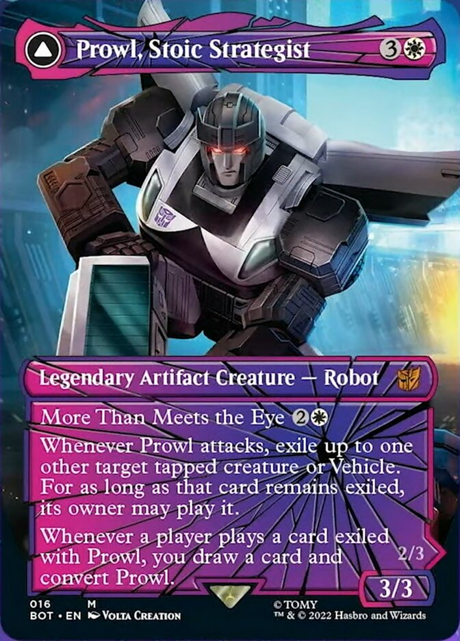 Prowl, Stoic Strategist (Shattered Glass) (BOT-016) - Transformers: (convertdfc, shatteredglass) (Borderless)