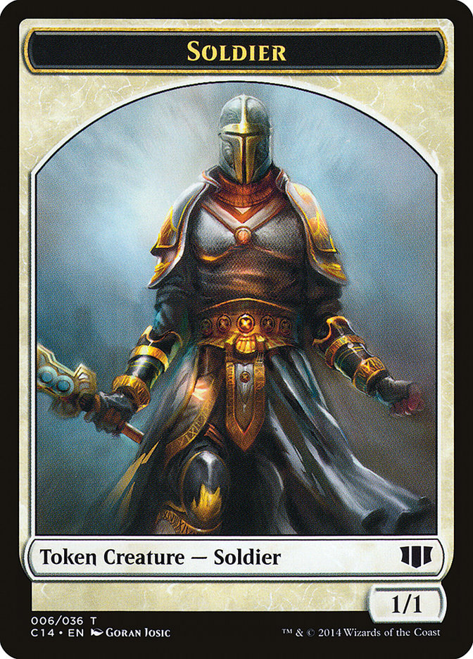 Soldier // Spirit Double-sided Token (C14-006) - Commander 2014 Tokens