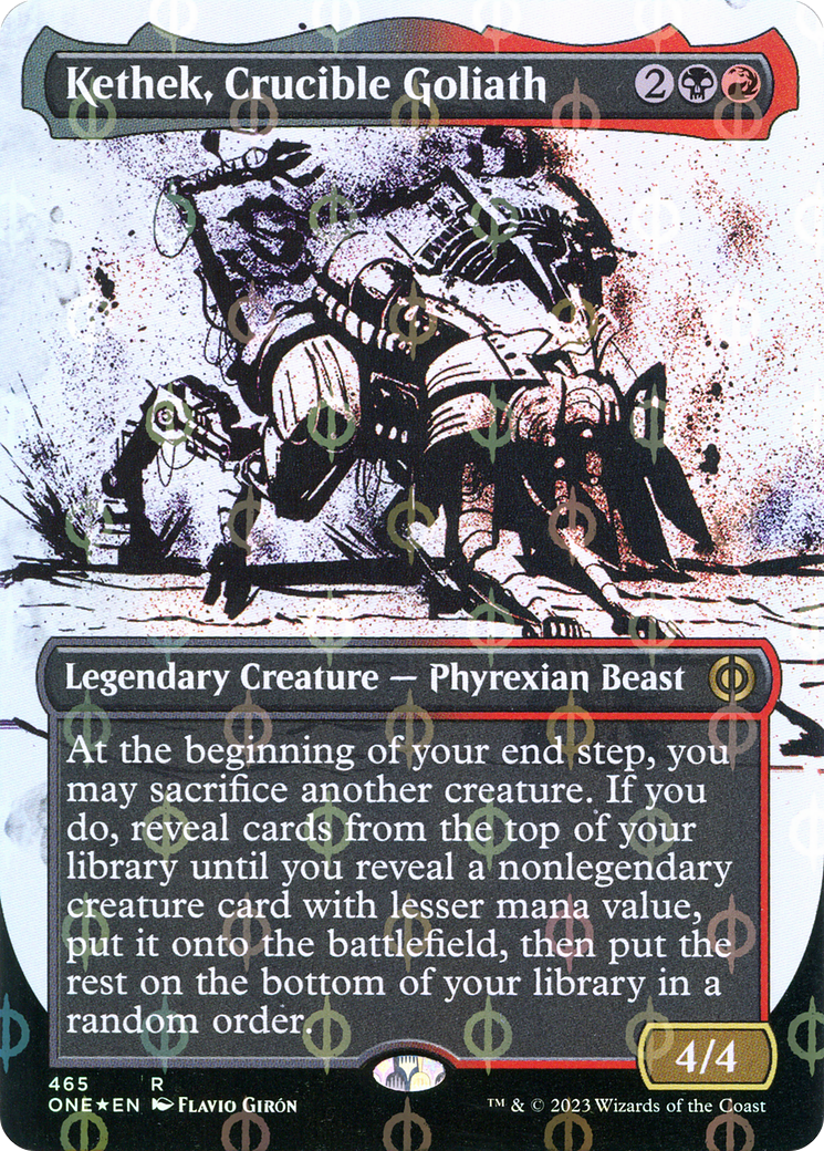 Kethek, Crucible Goliath (Borderless Ichor Step-and-Compleat Foil) [Phyrexia: All Will Be One] | The CG Realm