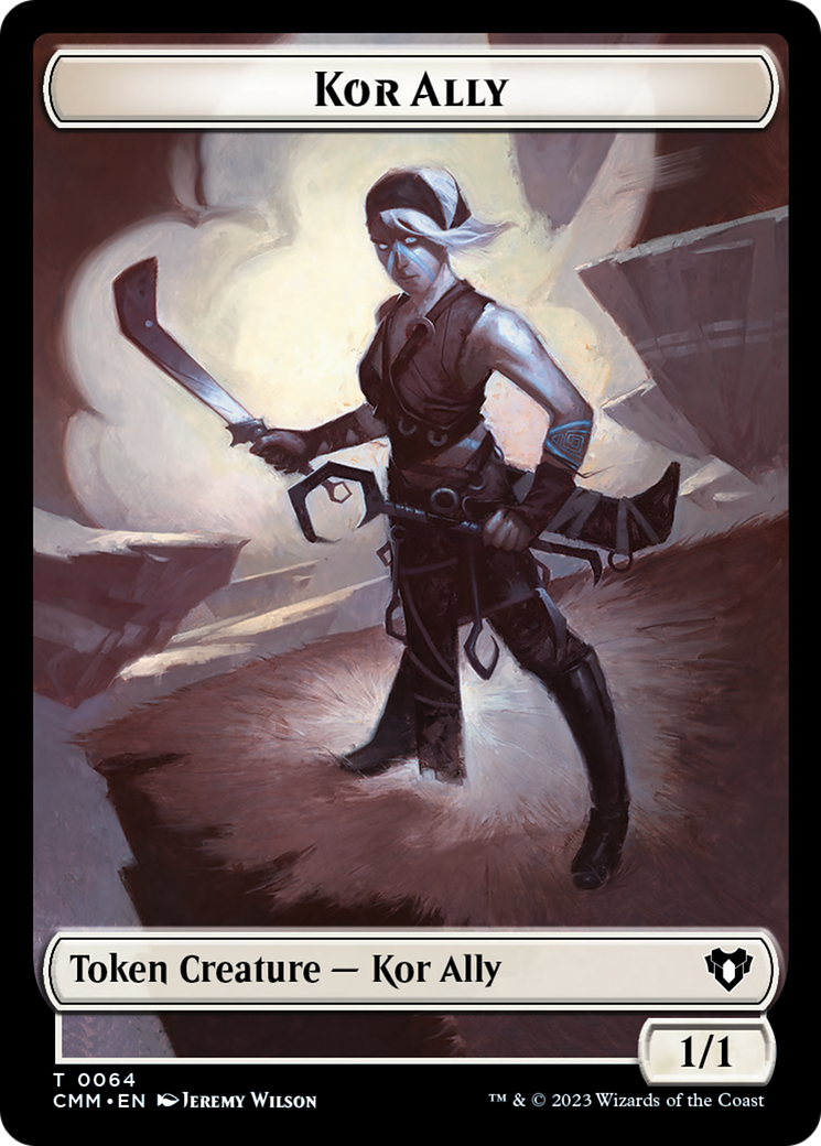 Dragon // Kor Ally Double-Sided Token [Commander Masters Tokens] | The CG Realm