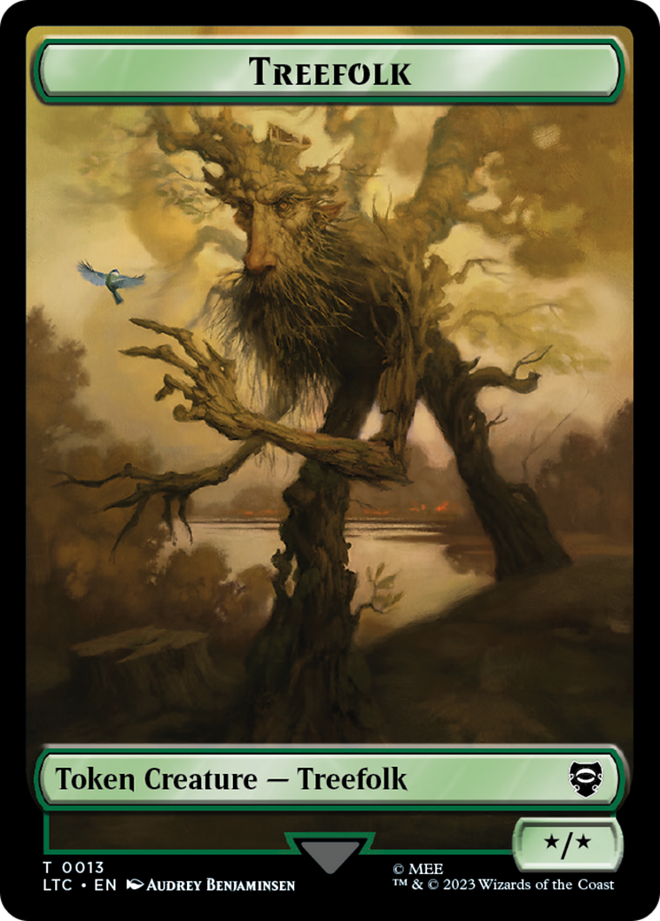 Beast // Treefolk Double Sided Token [The Lord of the Rings: Tales of Middle-Earth Commander Tokens] | The CG Realm