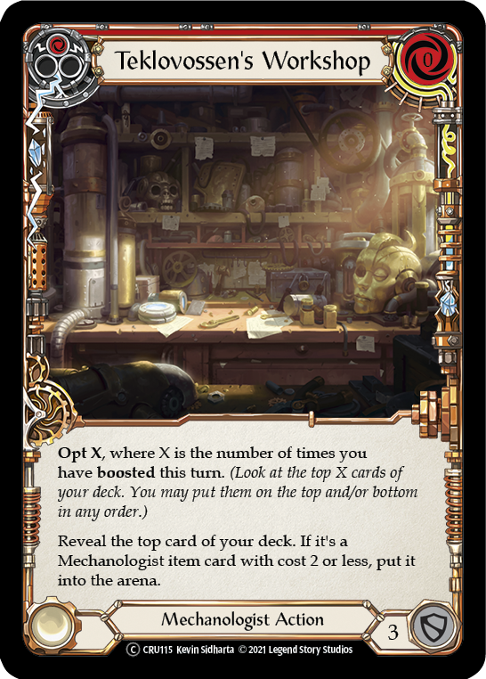 Teklovossen's Workshop (Red) [U-CRU115] (Crucible of War Unlimited)  Unlimited Rainbow Foil | The CG Realm